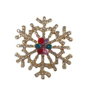 Christmas snowflake With Crystals Brooch